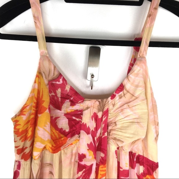 Klozlyne Pink/Orange/Yellow Floral Maxi Dress - Picture 5 of 14